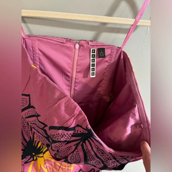 Sariah from Anthropologie Convertible strapless floral pink dress‎ Size 4 - Picture 6 of 12